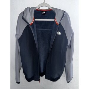 The North Face Men's Grey, White, Orange Zip Up Hoodie Size Large